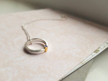 Load image into Gallery viewer, Halo necklace with gemstone set in 9ct gold