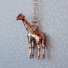 Load image into Gallery viewer, Solid silver or gold giraffe necklace