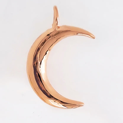 Crescent moon necklace in solid gold or silver