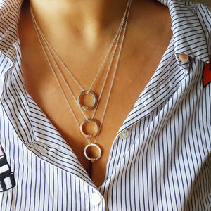 “One Power” necklace with solid gold lightning bolt