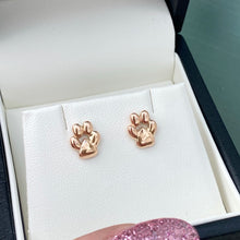 Load image into Gallery viewer, Animal paw earrings - solid silver or solid 9ct gold