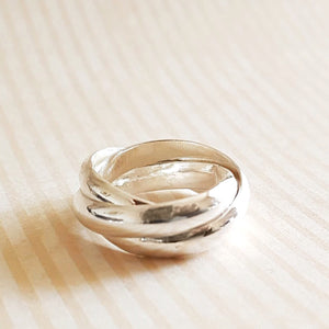 Solid silver Russian wedding ring