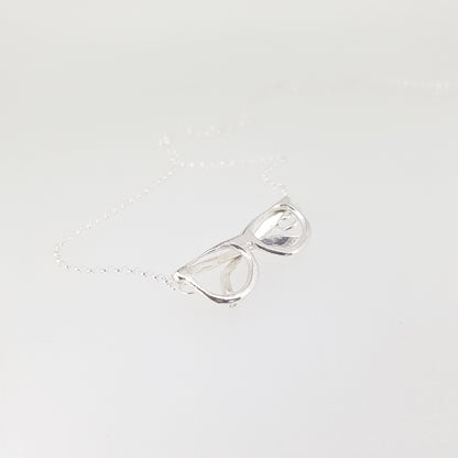 Solid silver spectacles pendant - necklace