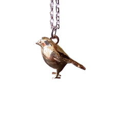 Load image into Gallery viewer, &#39;Robin&#39; the robin - Solid silver or gold bird necklace