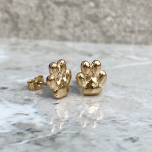 Animal paw earrings - solid silver or solid 9ct gold