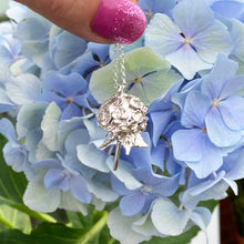 Load image into Gallery viewer, Solid silver hydrangea necklace