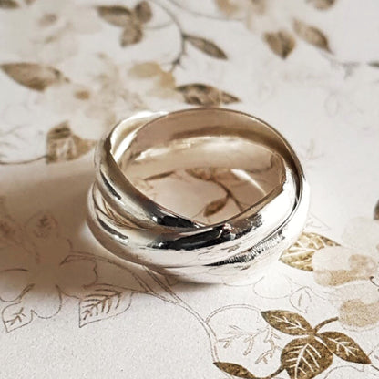 Solid silver Russian wedding ring