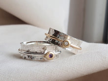 Load image into Gallery viewer, &#39;Always&#39; Amethyst - Silver spinning ring with gold and amethyst.
