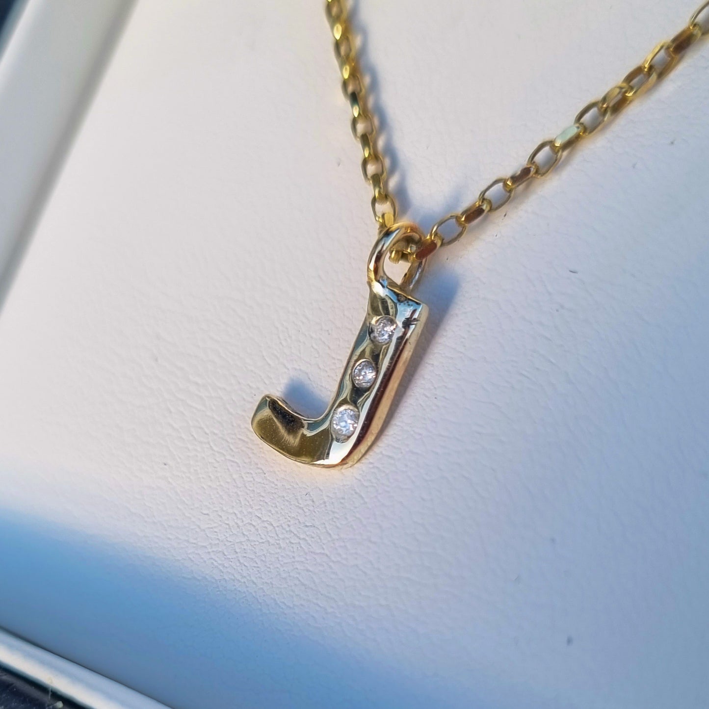 Initial necklace with diamonds