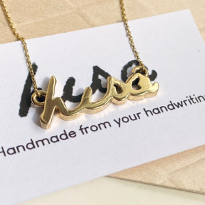 Solid silver or gold handwriting bracelet
