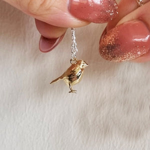 'Robin' the robin - Solid silver or gold bird necklace