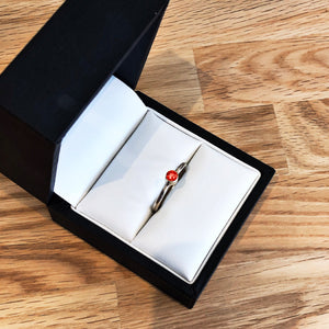'Ti amo'. Solid gold birthstone ring