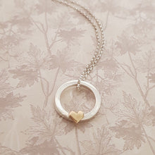 Load image into Gallery viewer, ‘One love’ necklace with solid gold or silver heart