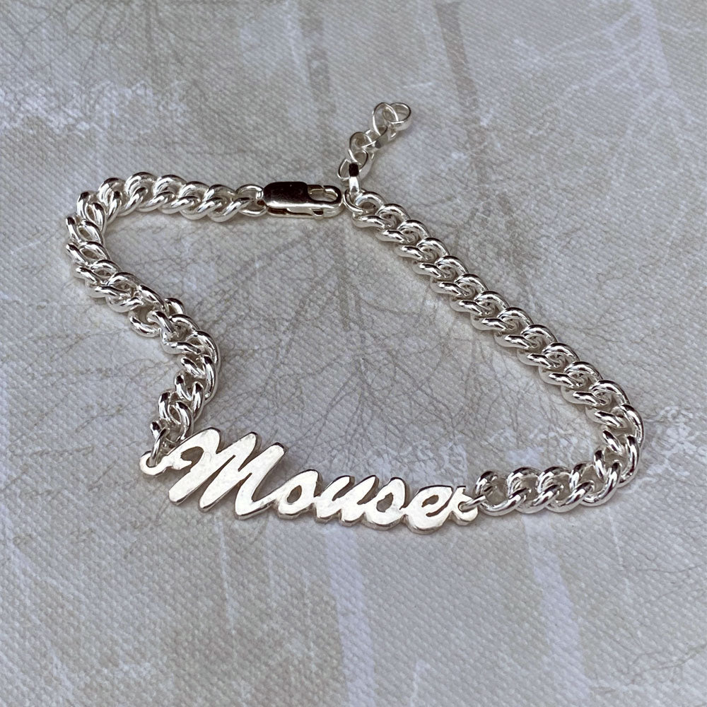 Sterling silver clearance handwriting bracelet