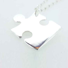 Load image into Gallery viewer, A piece of me - Personalised silver jigsaw puzzle piece necklace.