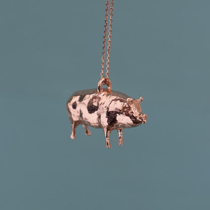 Iggy Piggy - Solid silver or gold pig necklace