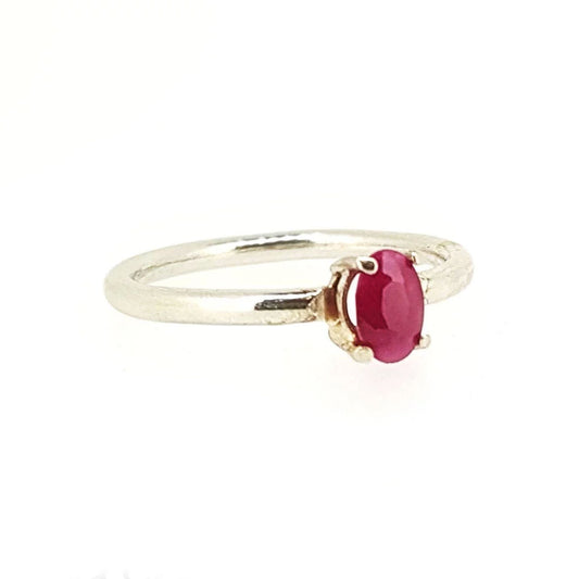 Hepburn in pink. A pretty ruby set in solid white gold.