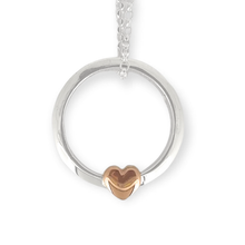 Load image into Gallery viewer, ‘One love’ necklace with solid gold or silver heart