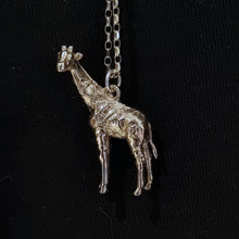 Load image into Gallery viewer, Solid silver or gold giraffe necklace
