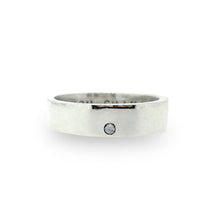 Load image into Gallery viewer, Chunky personalised man&#39;s ring. Solid silver with optional diamond