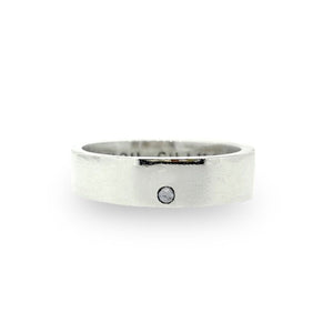 Chunky personalised man's ring. Solid silver with optional diamond